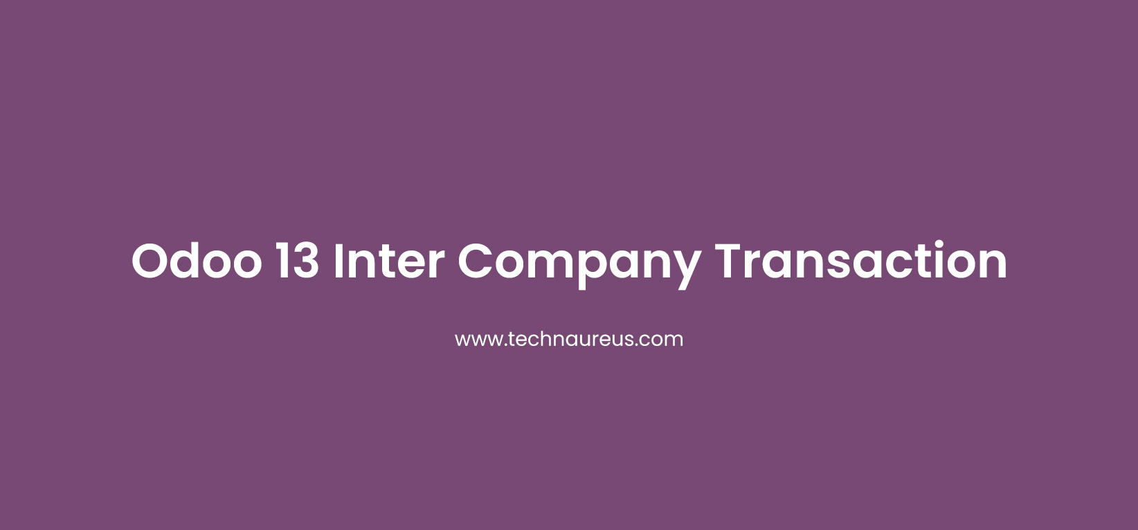 Odoo 13 Inter Company Transaction