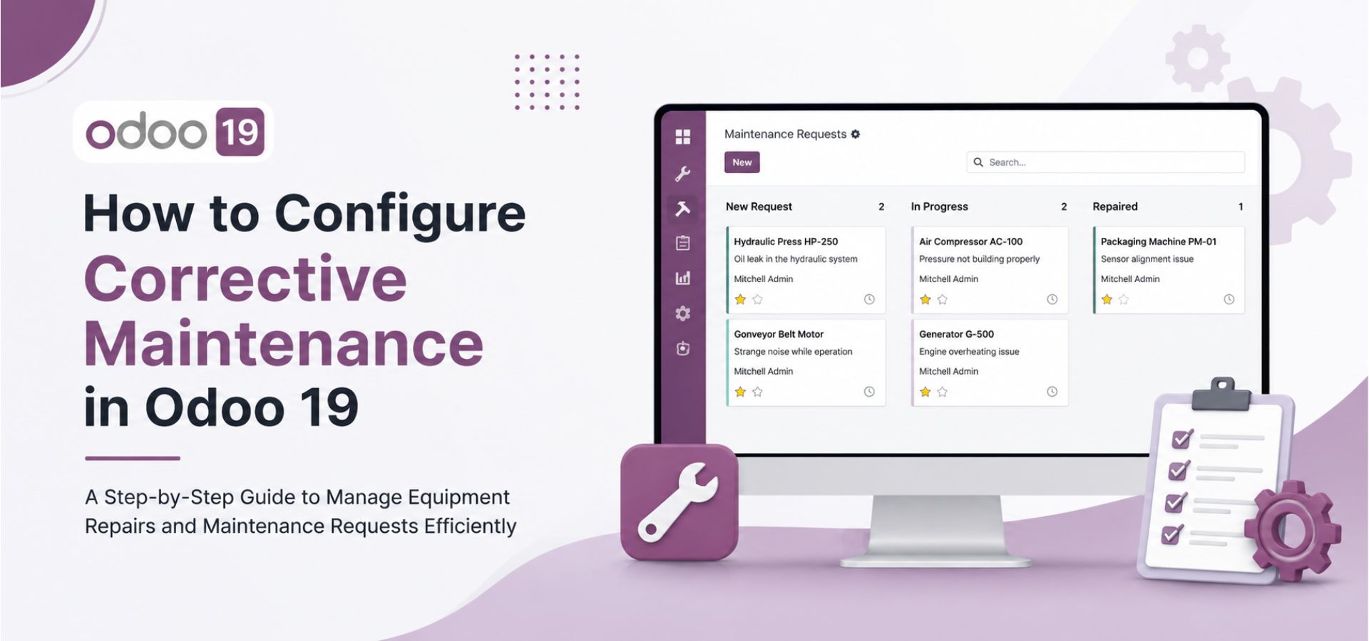 How to Configure Corrective Maintenance in Odoo 19 Banner Image