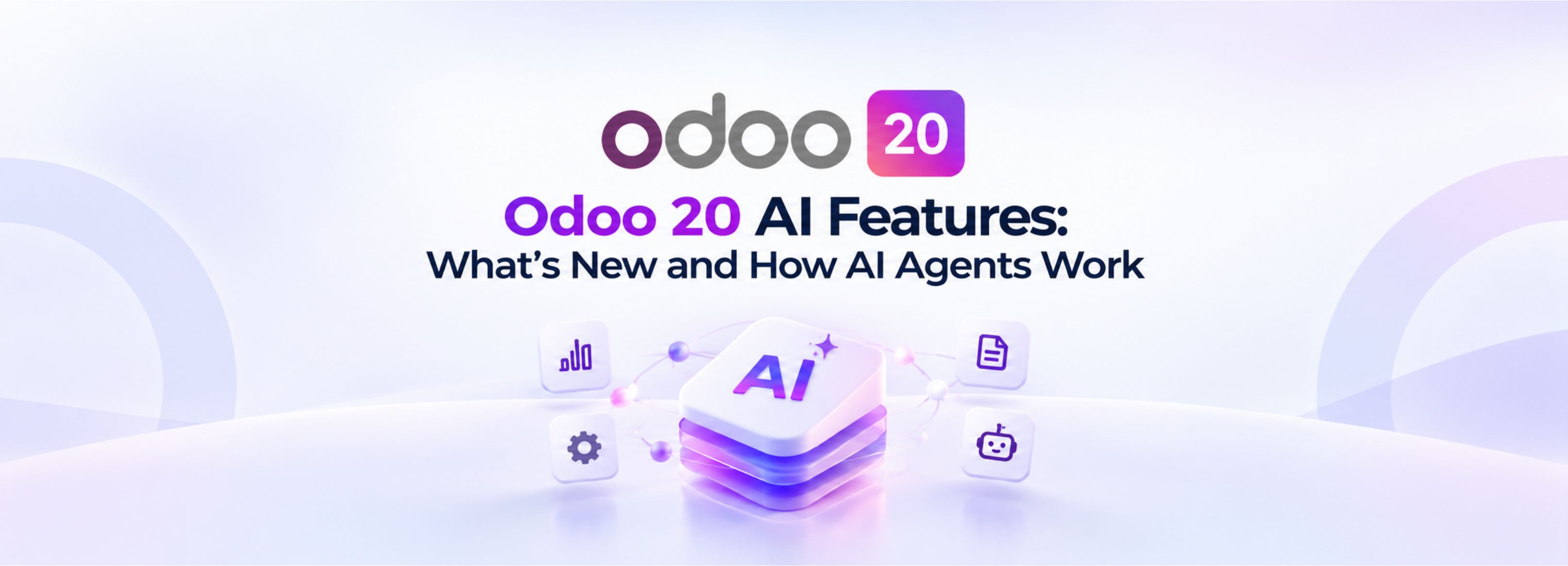 Odoo 20 AI features, including AI agents, automated actions, and MCP integration