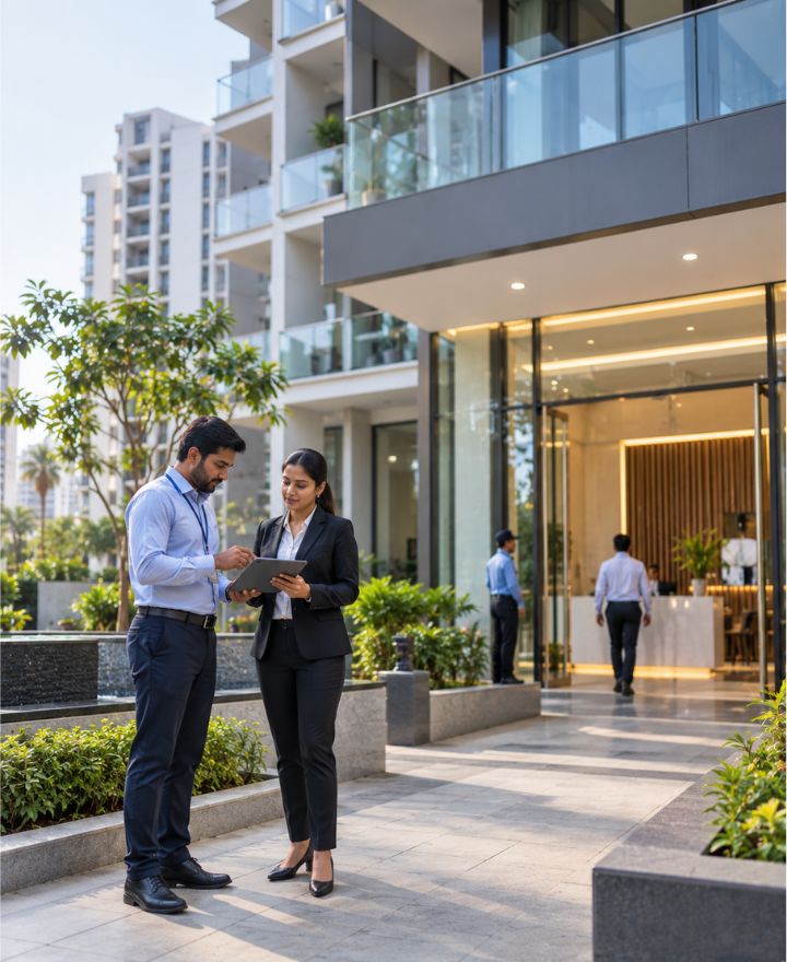 Modern commercial property for real estate and property management