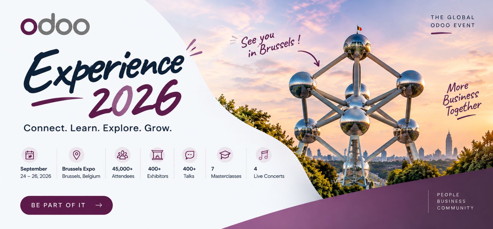 Odoo Experience 2026 at Brussels Expo, Belgium