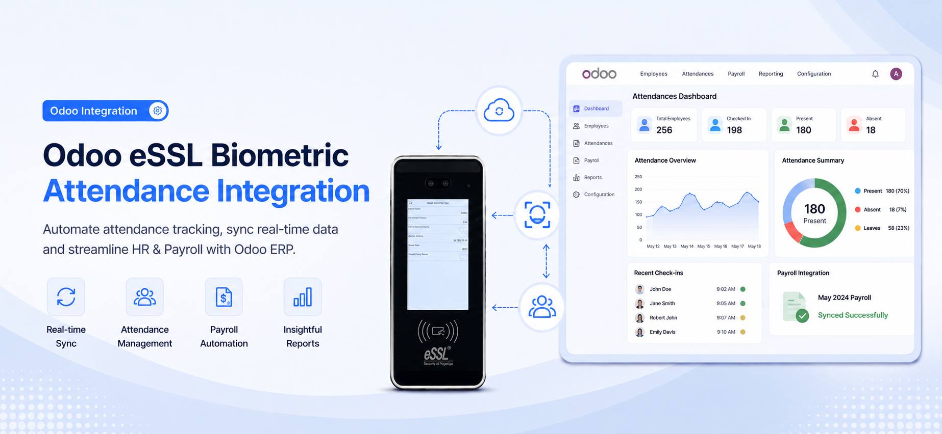 Odoo eSSL Biometric Attendance Integration Banner Image