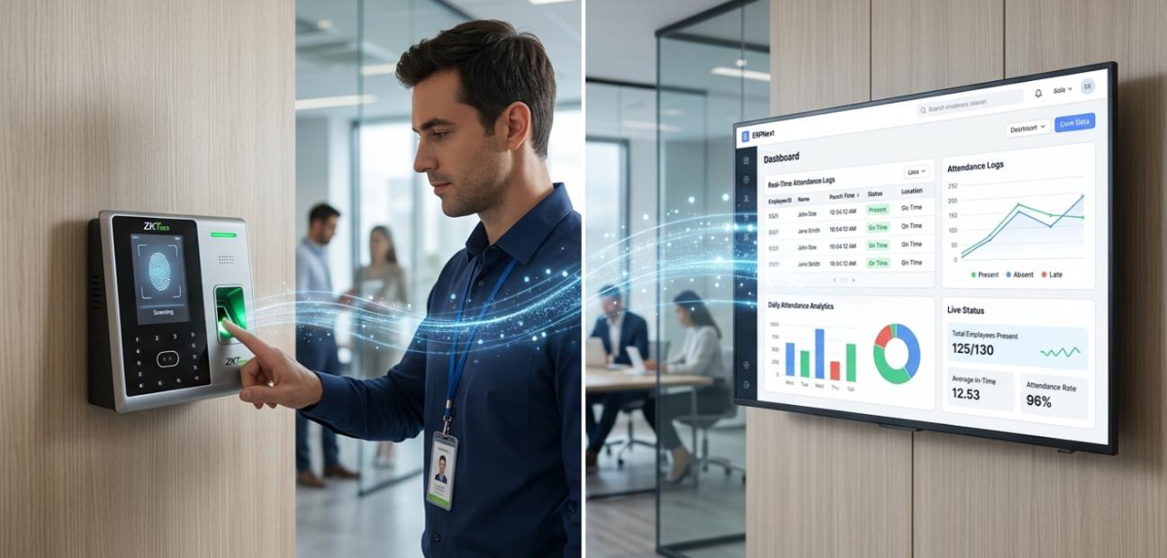 ERPNext & ZKTeco Biometric Integration Banner Image