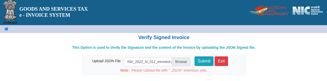GST e-Invoice verification